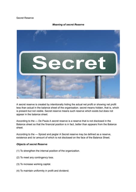 Secret Reserve