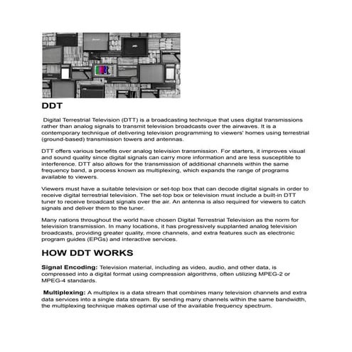 Digital Terrestrial Television (DTT) | PDF