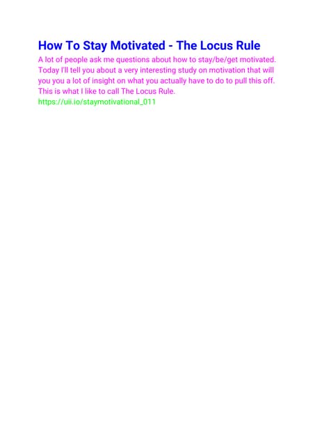 How To Stay Motivated The Locus Rule Pdf How To Stay Motivated The Locus Rule Pdf