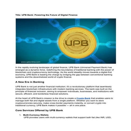 UPB Bank Pioneering the Future of Crypto UPI Banking in India.pdf