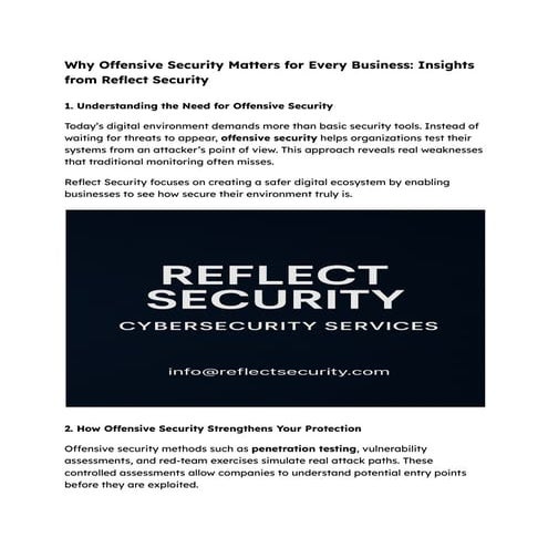 Cyber Security Service by Reflect Security | PDF