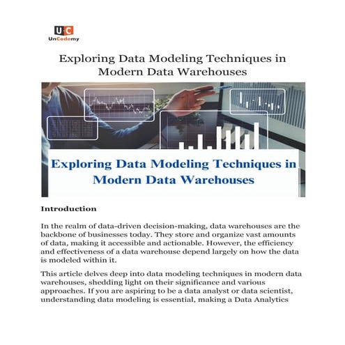 Exploring Data Modeling Techniques in Modern Data Warehouses | PDF