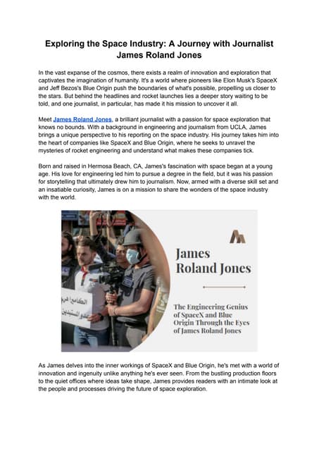 James Roland Jones, Journalist at James roland jones