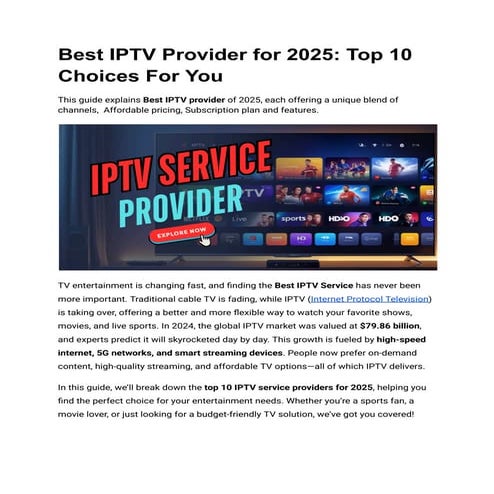 Best IPTV Provider for 2025: Top 10 Choices For You