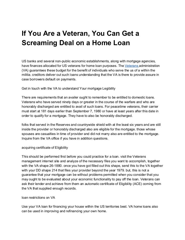 who can get a va loan