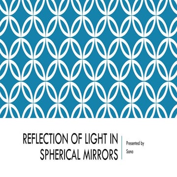 Reflection in spherical mirrors.