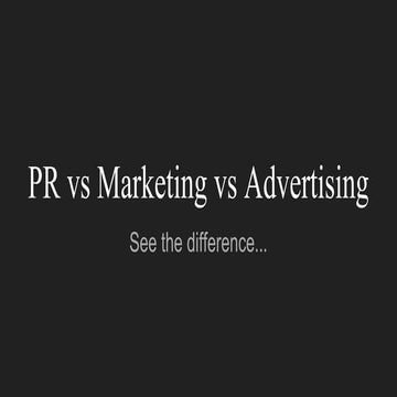 PR vs Marketing vs Advertising