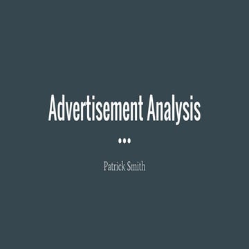 Advertisement Analysis