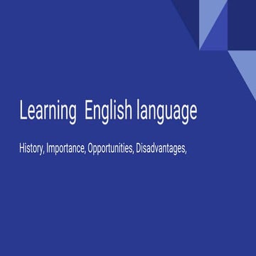 Learning a english language | PPTX