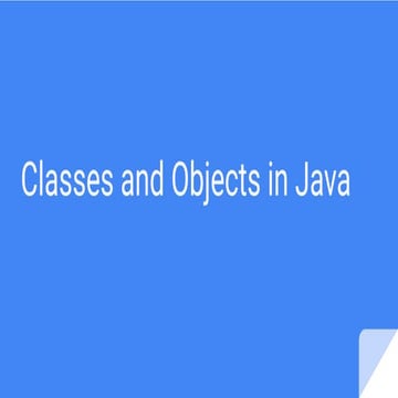Classes in Java variables methods constructor | PPT