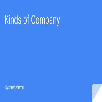 Kinds of Companies