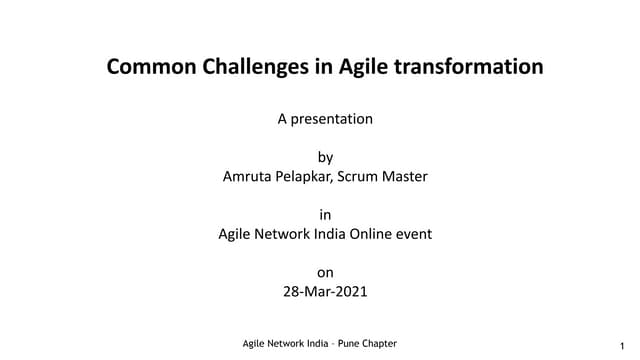 Tackling The Common Challenges In Agile Transformation Ppt Tackling The Common Challenges In Agile Transformation Ppt