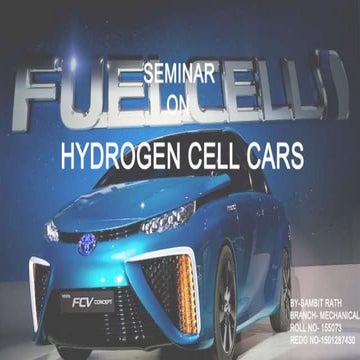 Hydrogen fuel cell cars