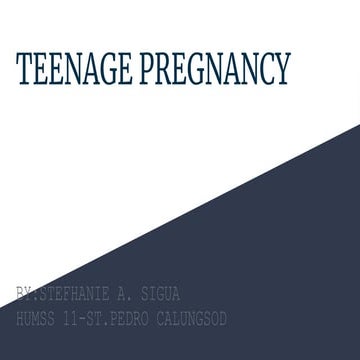 TEENAGE PREGNANCY