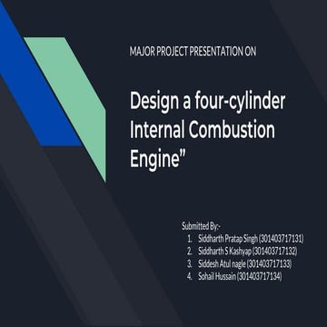 design a four cylinder internal combustion engine
