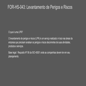 LPR - Levantamento de Perigos e Riscos.pptx