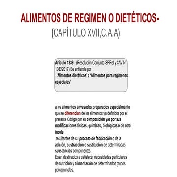 alimentos de regimenes codigo alimentario