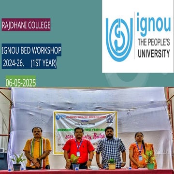 Ignou workshop in Rajdhani college with good rps