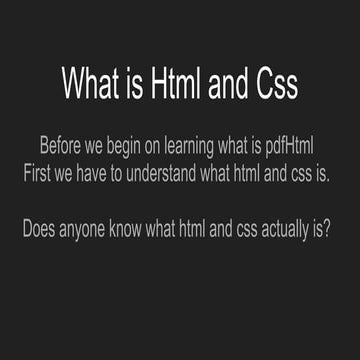what is html and css online website creation | PPT