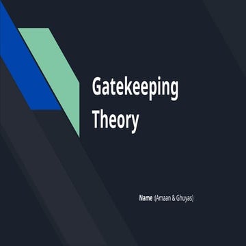 Gatekeeping theory | PDF