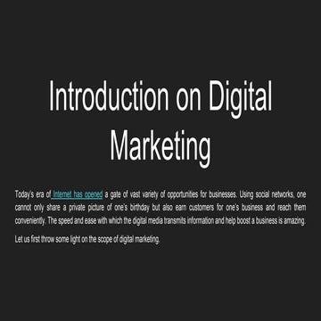 introduction to Digital Marketing
