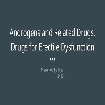 Drugs for Erectile Dysfunction | PPTX