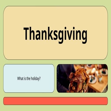 Thanksgiving Presentation for English Language learners | PPTX