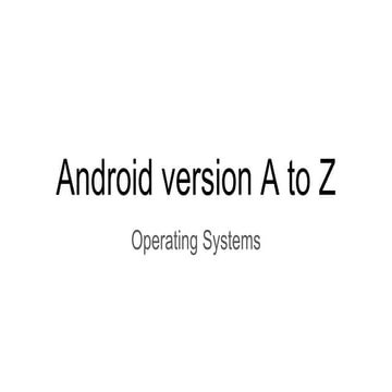 android mobile all operating system upto now