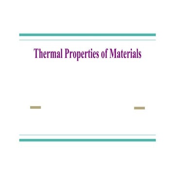 Thermal properties of Materials 