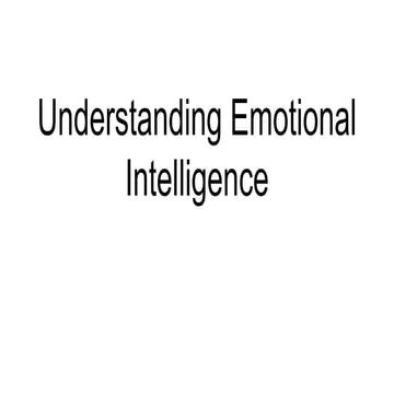 Understanding Emotional Intelligence - Benefits and Understanding | PDF