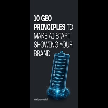 10 GEO Principles to Make AI Start Showing Your Brand | PDF