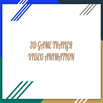 I will 3d game trailer animation video game trailer movie trailer ...