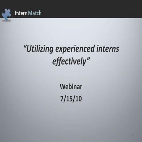 Utilizing Nontraditional Interns