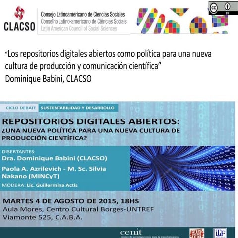 Los repositorios digitales abiertos como política para una nueva cultura de p...