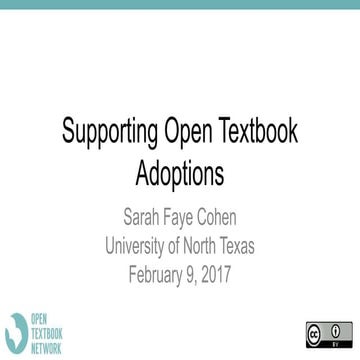 Supporting Open Textbook Adoptions: University of North Texas