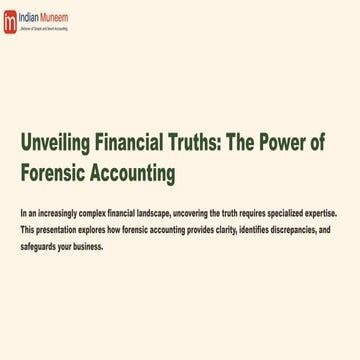 Forensic Accounting Services - Indian Muneem