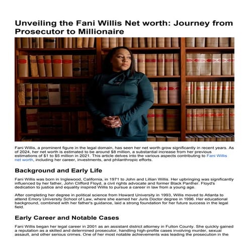 Unveiling the Financial Journey of Fani Willis_ From Prosecutor to ...
