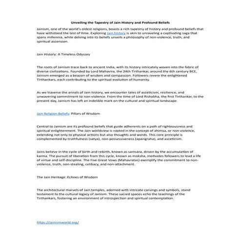 Unveiling the Tapestry of Jain History and Profound Beliefs.pdf