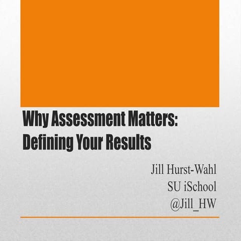 Why Assessment Matters: Defining Your Results | PPT