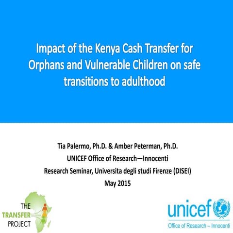 Impact of the Kenya Cash Transfer for Orphans and Vulnerable Children on safe...