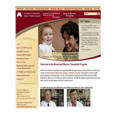 Uof Mn Bmt Transplant Website
