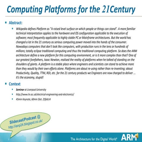 Computing Platforms for the 21C - 25feb14