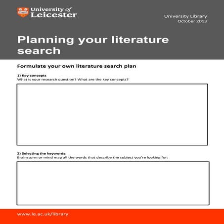 Literature search planning template