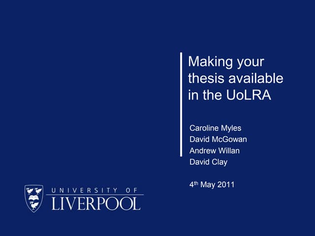 UoLRA Depositing your thesis