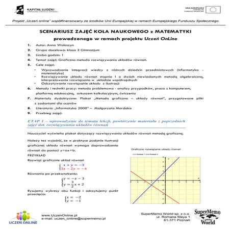 :Graficzna metoda rozwiązywania układów równań | PDF