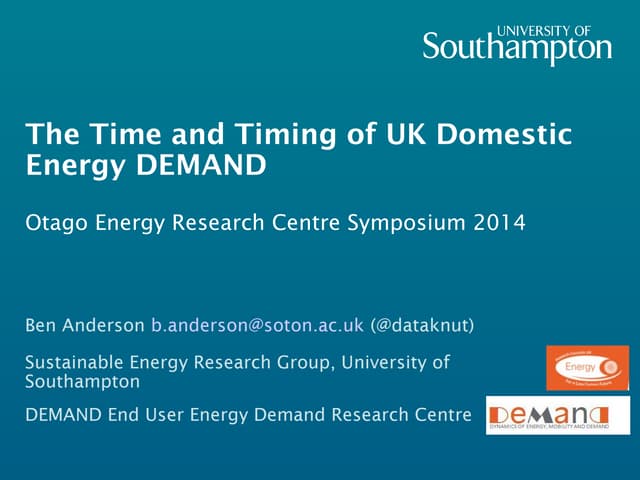 The Time and Timing of UK Domestic ...