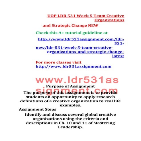 Uop ldr-531-week-5-team-creative-organizations-and-strategic-change-new