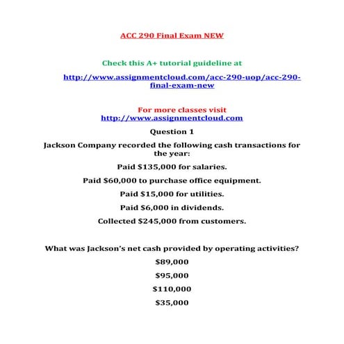 Uop acc 290 final exam new