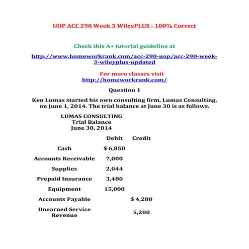 Uop acc 290 week 3 wiley plus