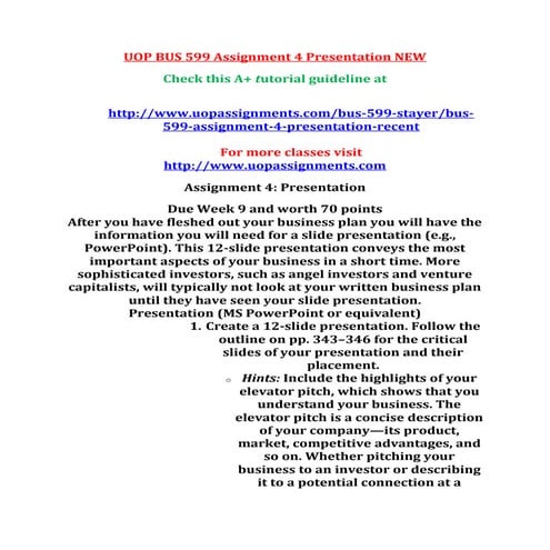 Uop bus 599 assignment 4 presentation new